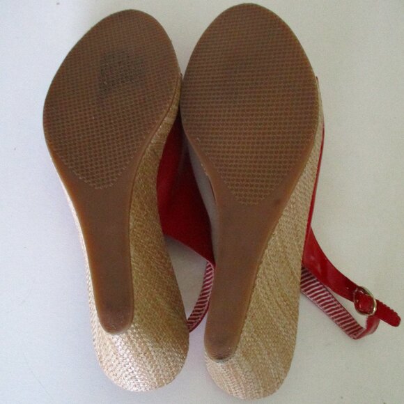 Tommy Hilfiger "Chevella" Red Slingback Open Toe Espadrille w/2.5" Wedge Heel-9M - Picture 9 of 9